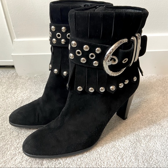 STUART WEITZMAN Women’s Ankle Black Leather Boots - Size: 38.5 - Picture 6 of 16